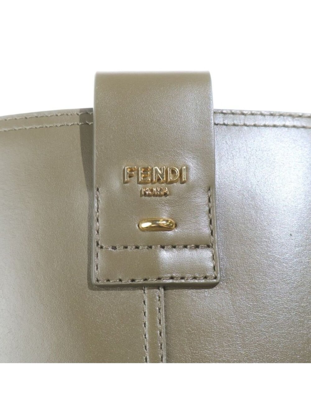 Fendi Filo Leather Long Boots Shoes Khaki View 4